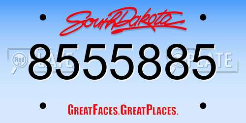 8555885 South Dakota License Plate