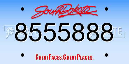 8555888 South Dakota License Plate