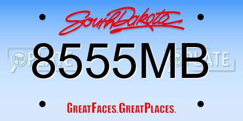 8555MB South Dakota License Plate