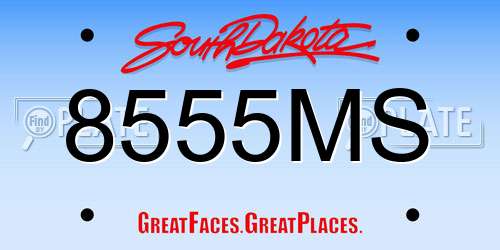 8555MS South Dakota License Plate