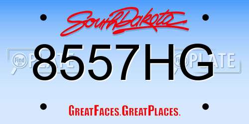 8557HG South Dakota License Plate