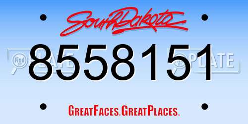 8558151 South Dakota License Plate