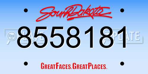 8558181 South Dakota License Plate