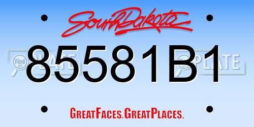 85581B1 South Dakota License Plate