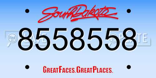 8558558 South Dakota License Plate