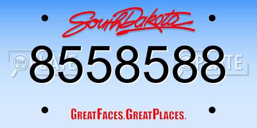 8558588 South Dakota License Plate