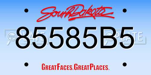 85585B5 South Dakota License Plate