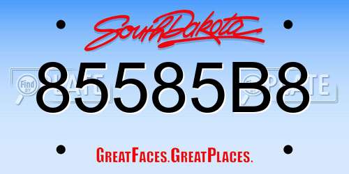 85585B8 South Dakota License Plate