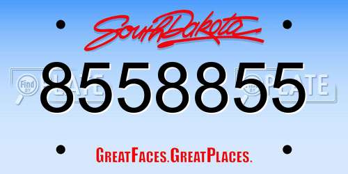 8558855 South Dakota License Plate