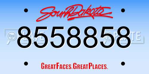 8558858 South Dakota License Plate