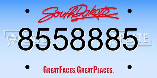 8558885 South Dakota License Plate