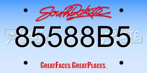 85588B5 South Dakota License Plate