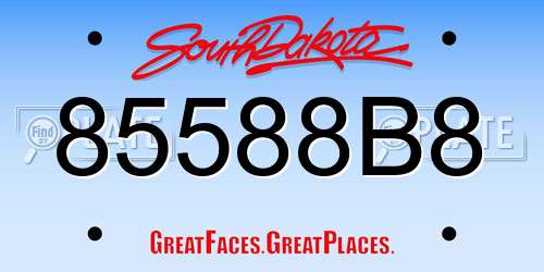 85588B8 South Dakota License Plate