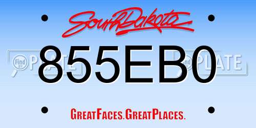 855EB0 South Dakota License Plate