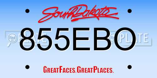 855EBO South Dakota License Plate