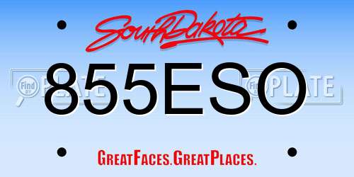 855ESO South Dakota License Plate