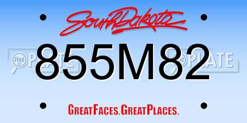 855M82 South Dakota License Plate