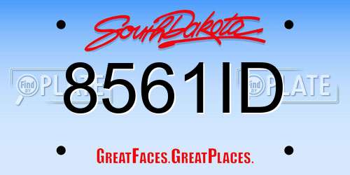 8561ID South Dakota License Plate