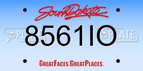 8561IO South Dakota License Plate