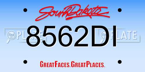 8562DI South Dakota License Plate
