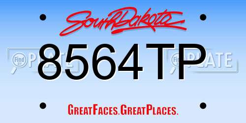 8564TP South Dakota License Plate