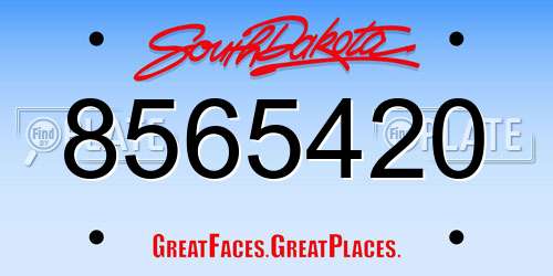 8565420 South Dakota License Plate