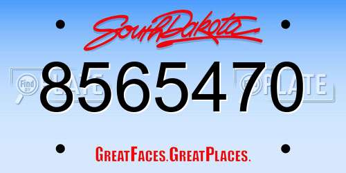 8565470 South Dakota License Plate