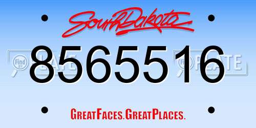 8565516 South Dakota License Plate