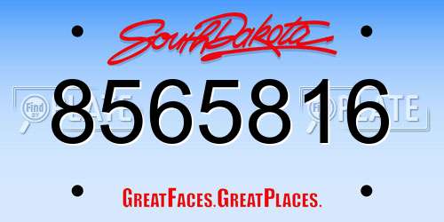 8565816 South Dakota License Plate