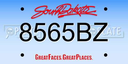 8565BZ South Dakota License Plate