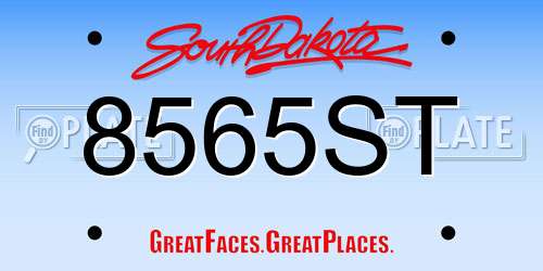 8565ST South Dakota License Plate