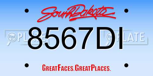 8567DI South Dakota License Plate
