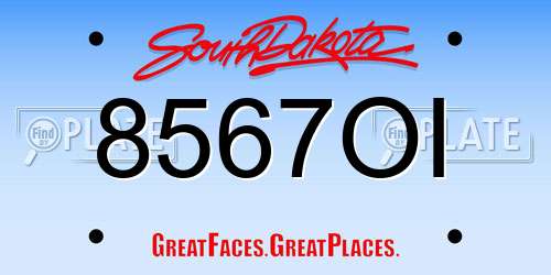 8567OI South Dakota License Plate