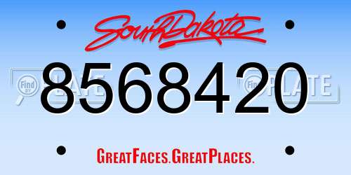 8568420 South Dakota License Plate
