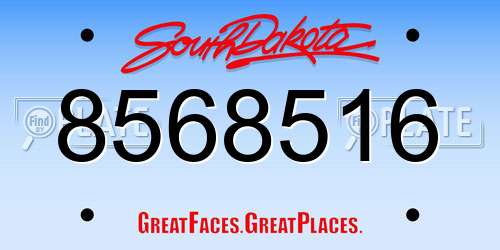 8568516 South Dakota License Plate