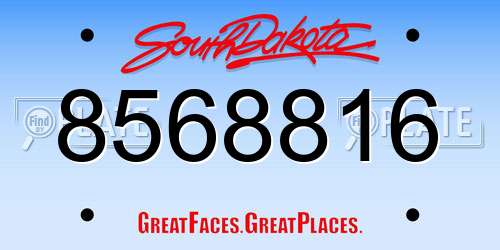 8568816 South Dakota License Plate