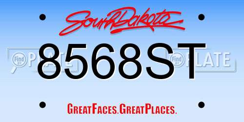 8568ST South Dakota License Plate