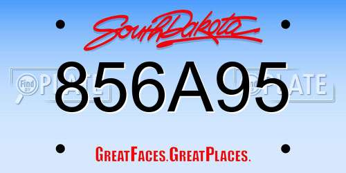 856A95 South Dakota License Plate