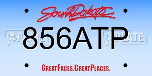 856ATP South Dakota License Plate
