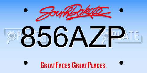 856AZP South Dakota License Plate
