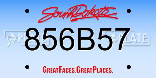 856B57 South Dakota License Plate