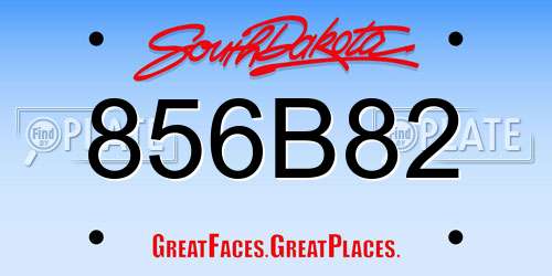 856B82 South Dakota License Plate
