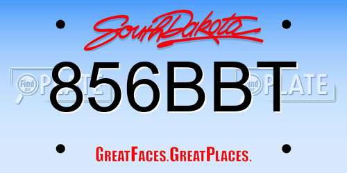 856BBT South Dakota License Plate