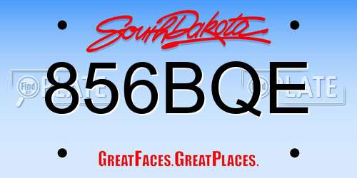 856BQE South Dakota License Plate