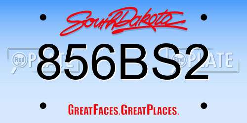 856BS2 South Dakota License Plate
