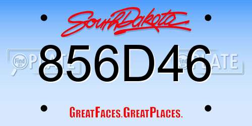 856D46 South Dakota License Plate