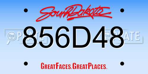 856D48 South Dakota License Plate