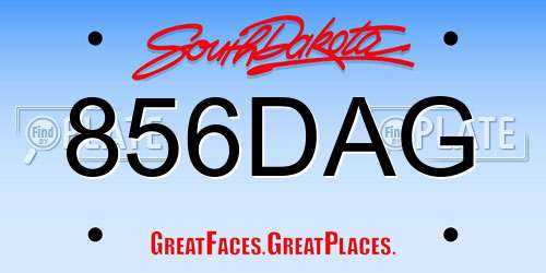 856DAG South Dakota License Plate