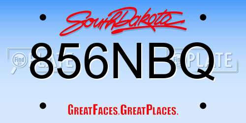856NBQ South Dakota License Plate