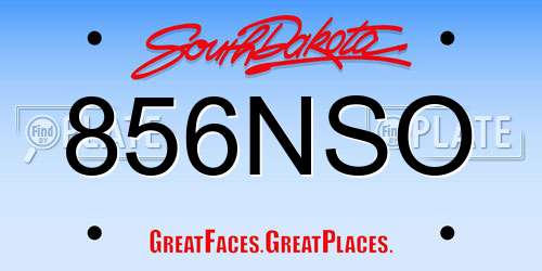 856NSO South Dakota License Plate